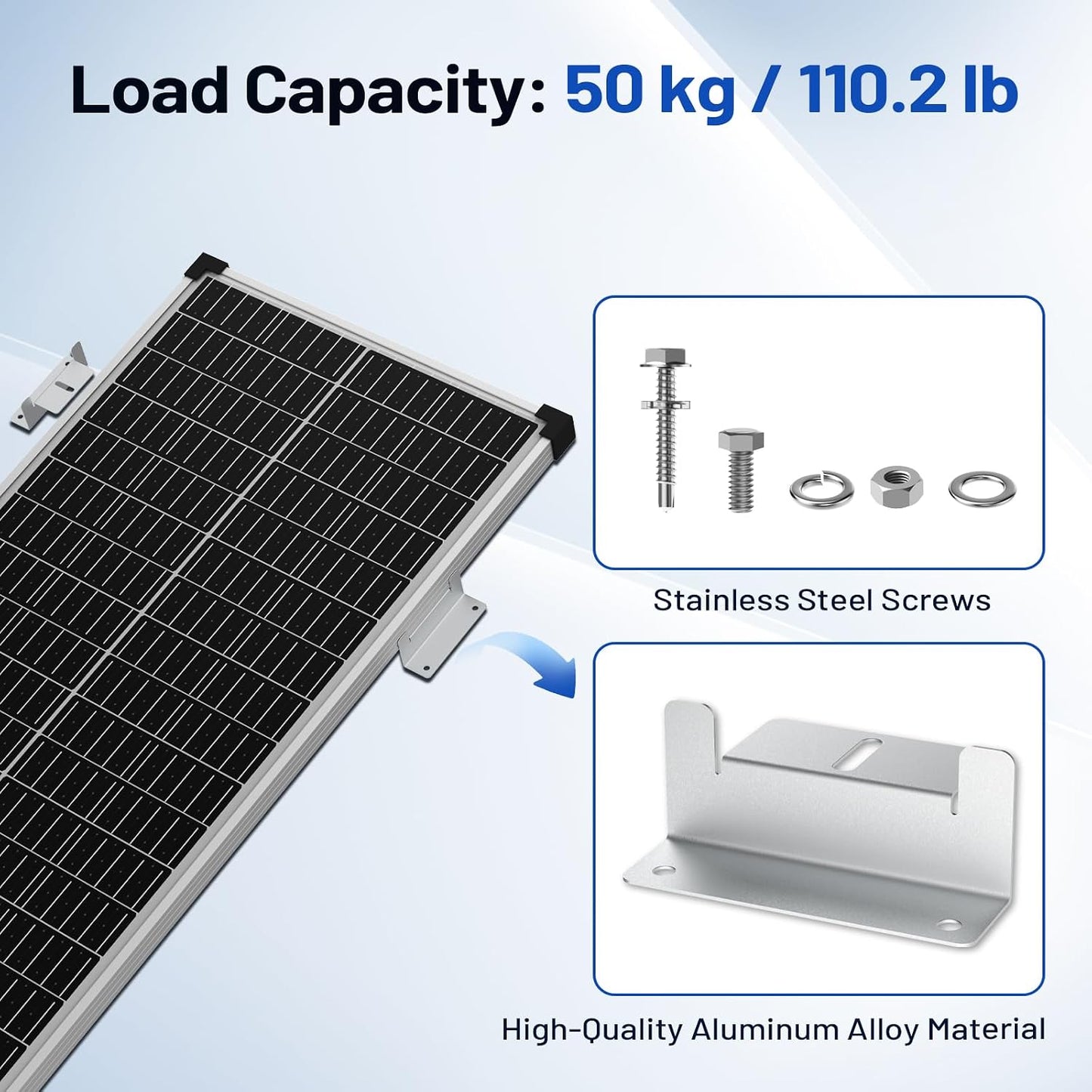 Solar Panel Mounting Z Brackets for RVs, Boats, Yachts (4Sets)