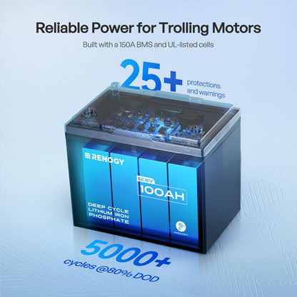 Renogy Core Mini 300Ah LiFePo4 Battery 12V Lithium Battery, Ultra-Compact