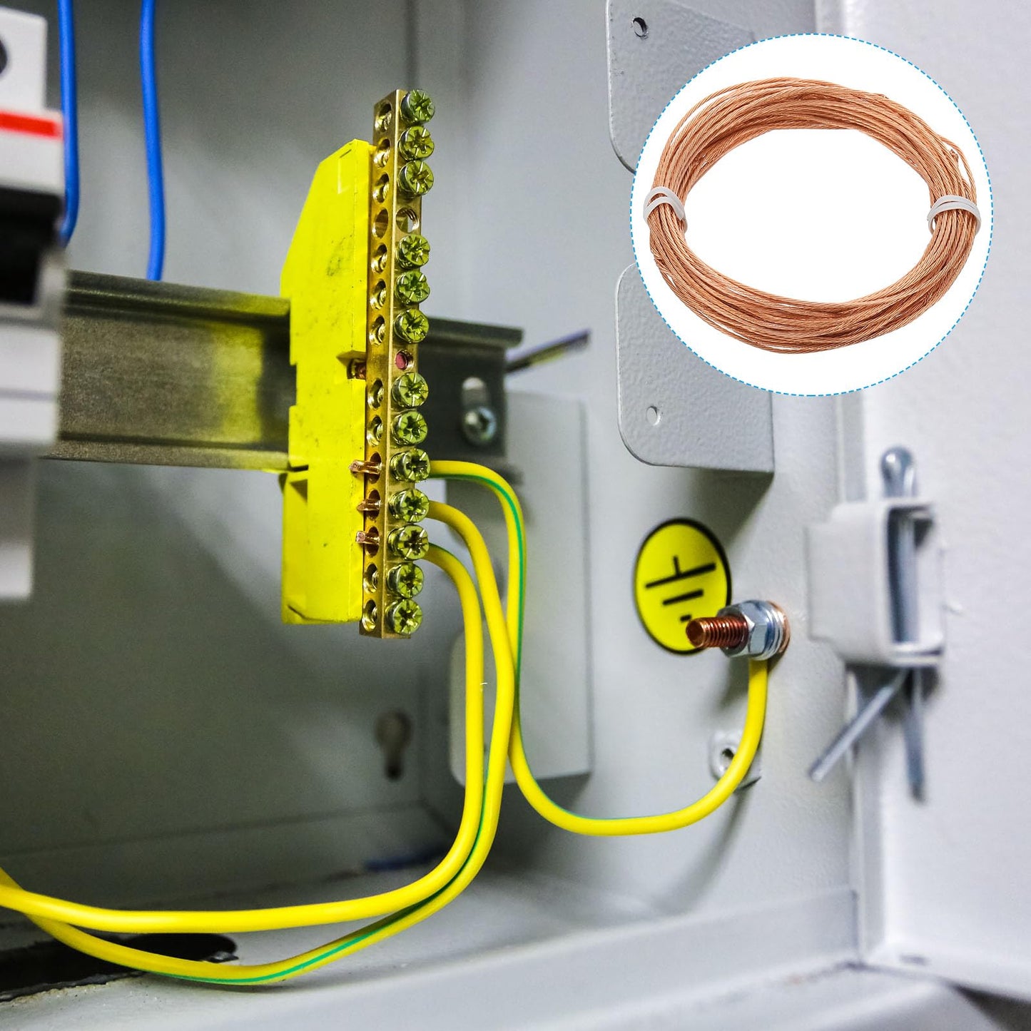 PATIKIL Bare Copper Ground Wire, 18 Gauge 50 Feet Solid Braided Copper Cables Electronic Wire Grounding Conductor Stranded Metallic Wire for Lamp Electrical Equipment