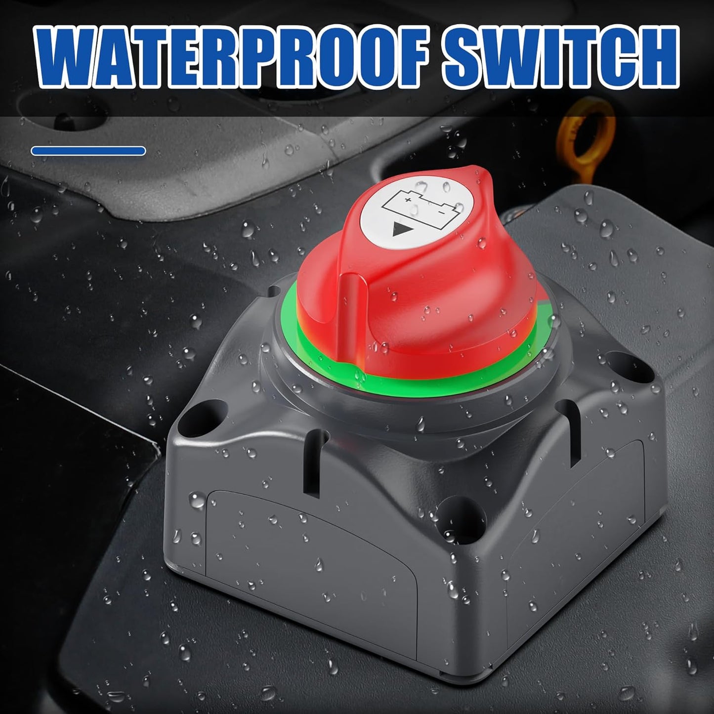 Joinfworld Battery Disconnect Switch 12V-48V Waterproof Marine Battery Cut Off Switch Master for Car Boat RV ATV UTV Vehicles