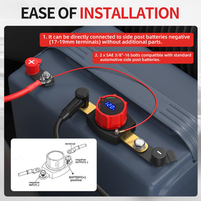 Joinfworld Battery Disconnect Switch 12V-48V Waterproof Marine Battery Cut Off Switch Master for Car Boat RV ATV UTV Vehicles