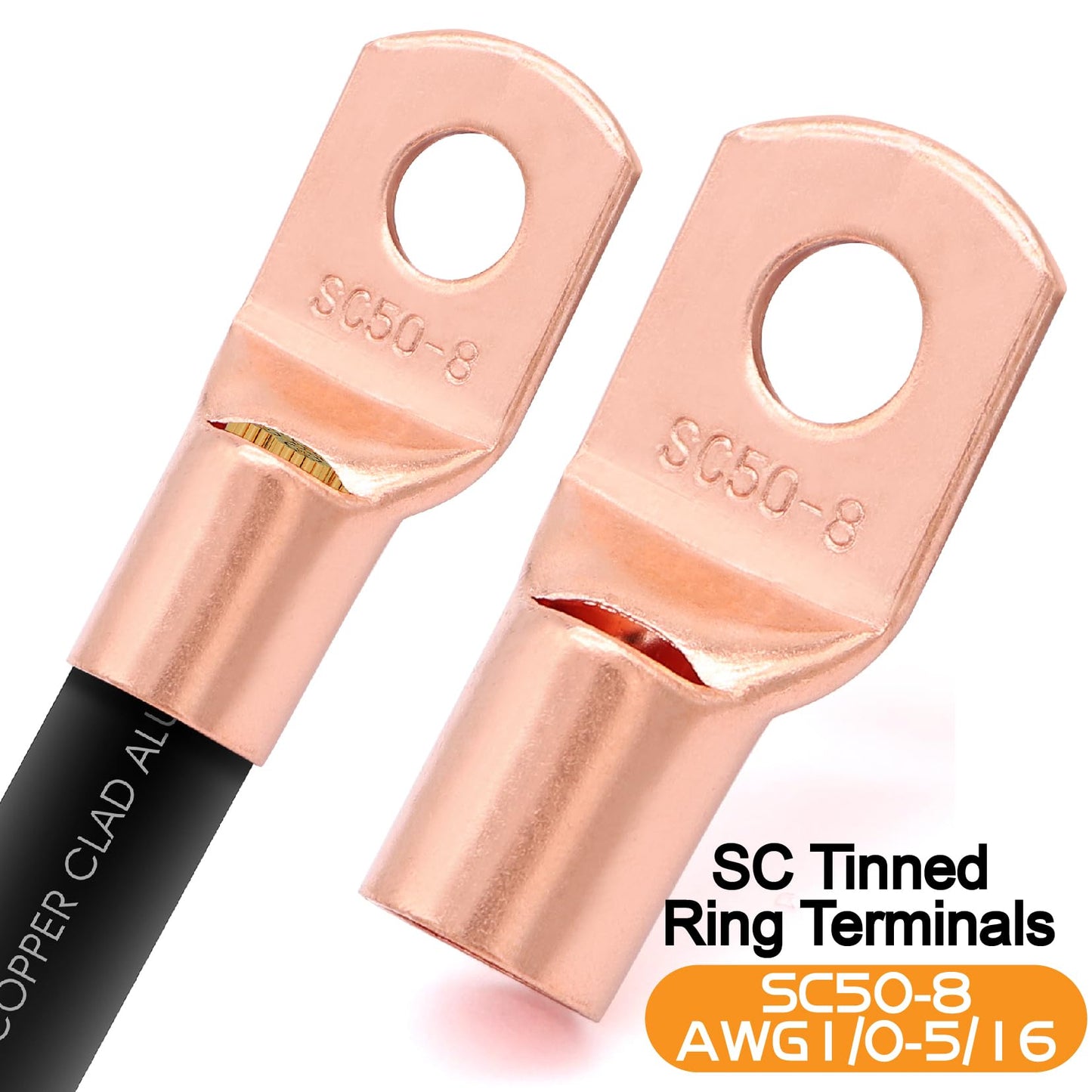 40FT 1/0 Battery Cable CCA,0 Gauge Wire with lugs for Amp,Winch,Automotive