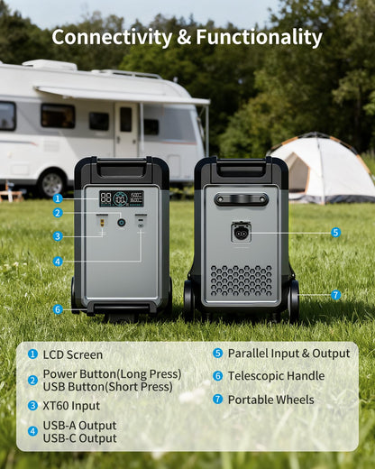 ABOK Ark3600 Portable Power Station 3600W, 3840Wh LiFePO4 Battery