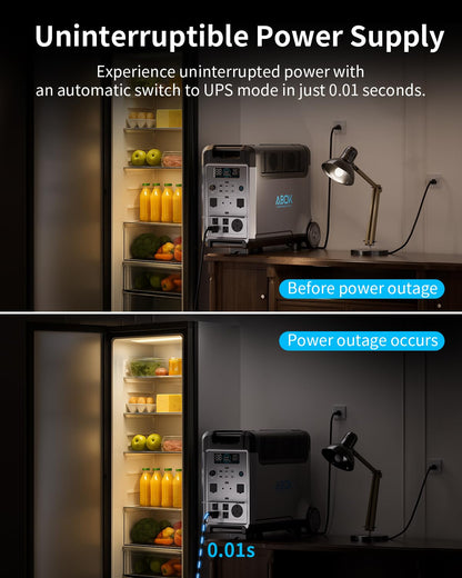 ABOK Ark3600 Portable Power Station 3600W, 3840Wh LiFePO4 Battery