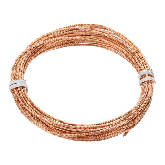 PATIKIL Bare Copper Ground Wire, 18 Gauge 50 Feet Solid Braided Copper Cables Electronic Wire Grounding Conductor Stranded Metallic Wire for Lamp Electrical Equipment