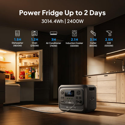 BLUETTI Elite 300 Portable Power Station with AC Cable 3014.4Wh 2400W LFP