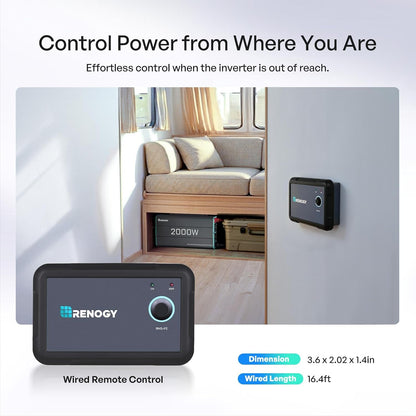 Renogy 2000W Pure Sine Wave Inverter 12V to 110V Over 90% Efficiency