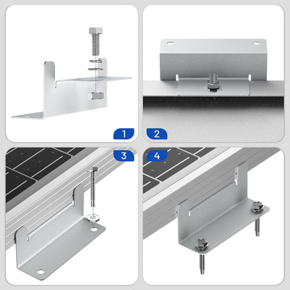 Solar Panel Mounting Z Brackets for RVs, Boats, Yachts (4Sets)