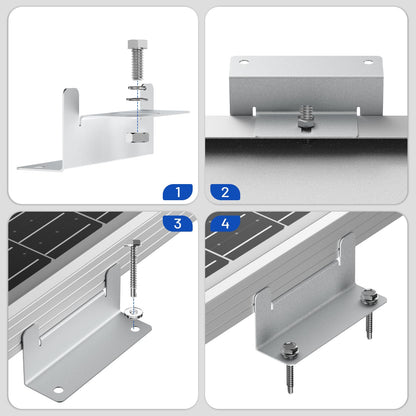 Solar Panel Mounting Z Brackets for RVs, Boats, Yachts (4Sets)