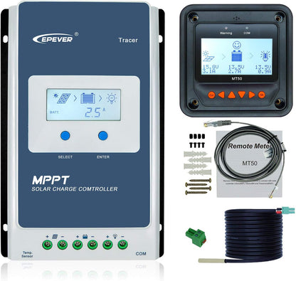 EPEVER MPPT Solar Charge Controller 40A Kit Tracer4210AN-G3 + MT52 + RTS