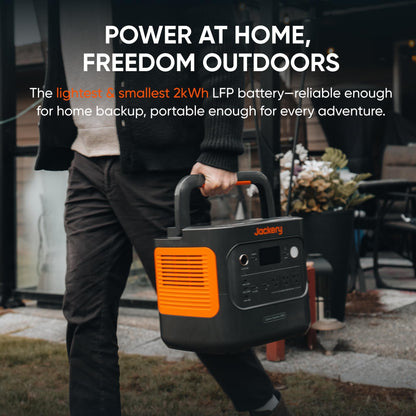 Jackery Explorer 2000 v2 LFP Power Station with AC Cable, 2042Wh