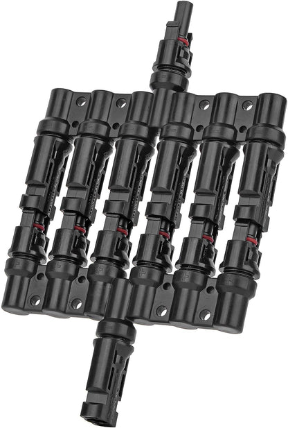 1 to 6 Solar Panel Connector - 6 Way Y Branch DIY Mount Tool Solar Parallel Connector in Pair - Solar Wire Connectors for Connection Between Solar Panels