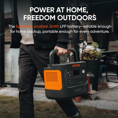 Jackery Explorer 2000 v2 LFP Power Station with AC Cable, 2042Wh