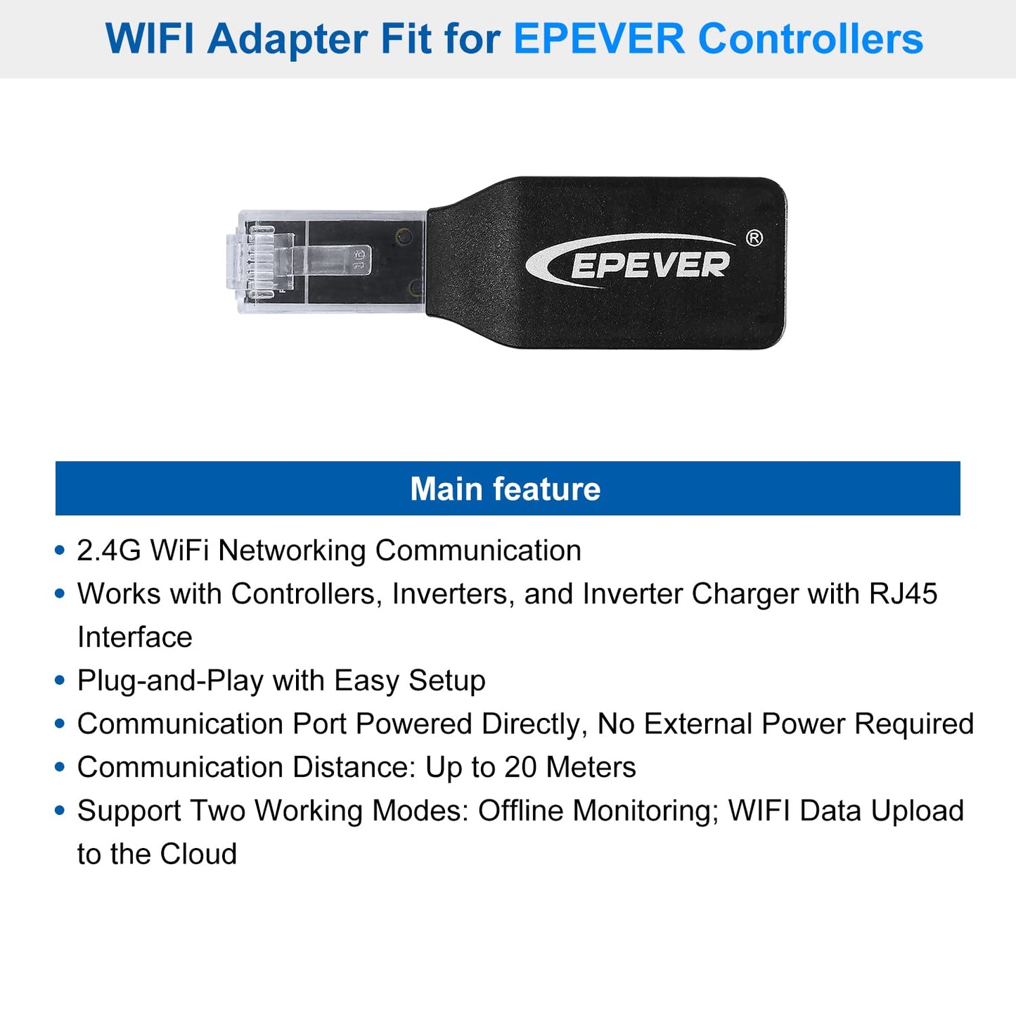 EPEVER MPPT Solar Charge Controller 40A Kit Tracer4210AN-G3 + MT52 + RTS