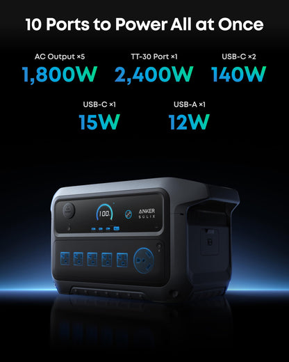 Anker SOLIX C2000 Gen 2 Portable Power Station and Expansion Battery