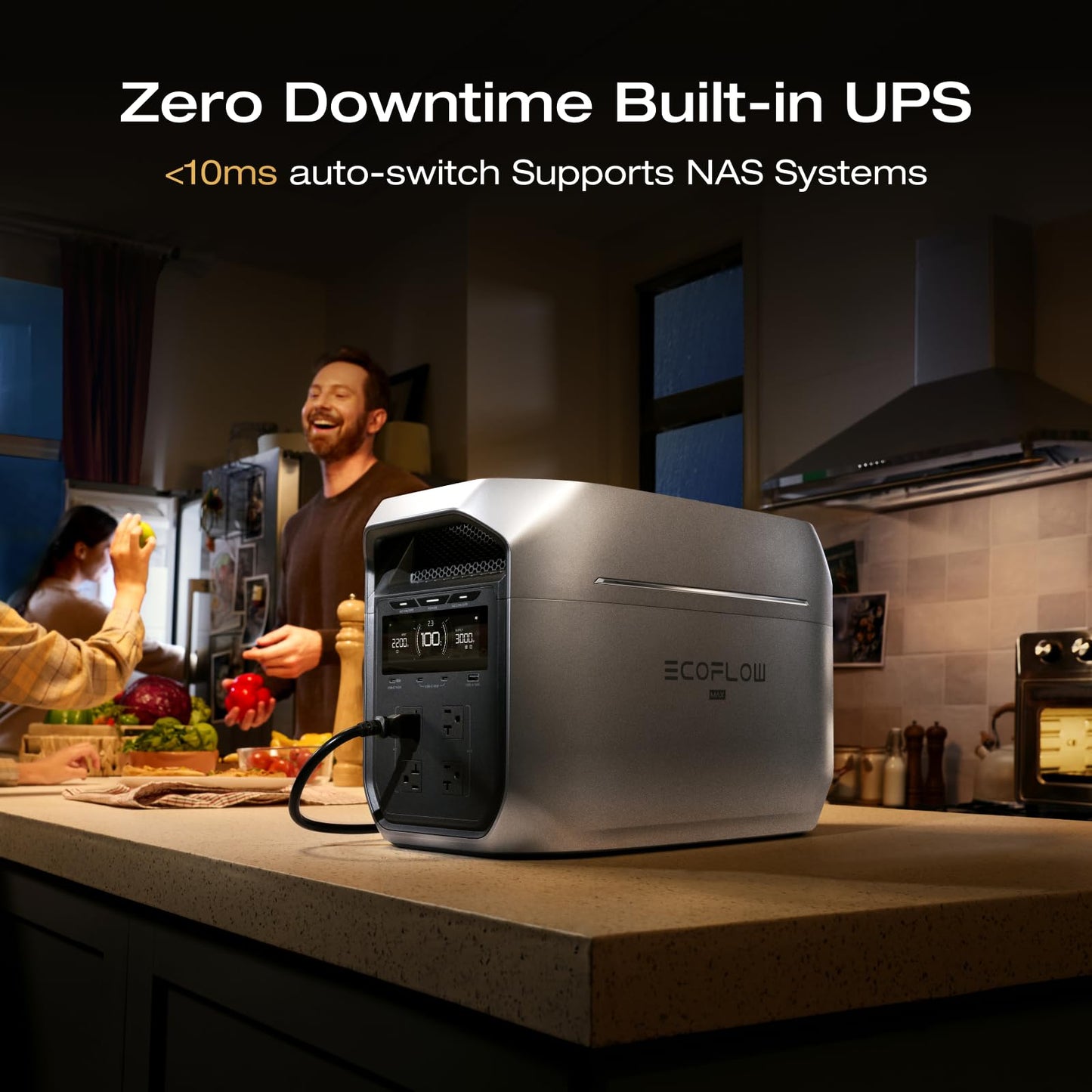 EF ECOFLOW Portable Power Station DELTA 3 Max, 2048Wh, 3400W X-Boost, Home