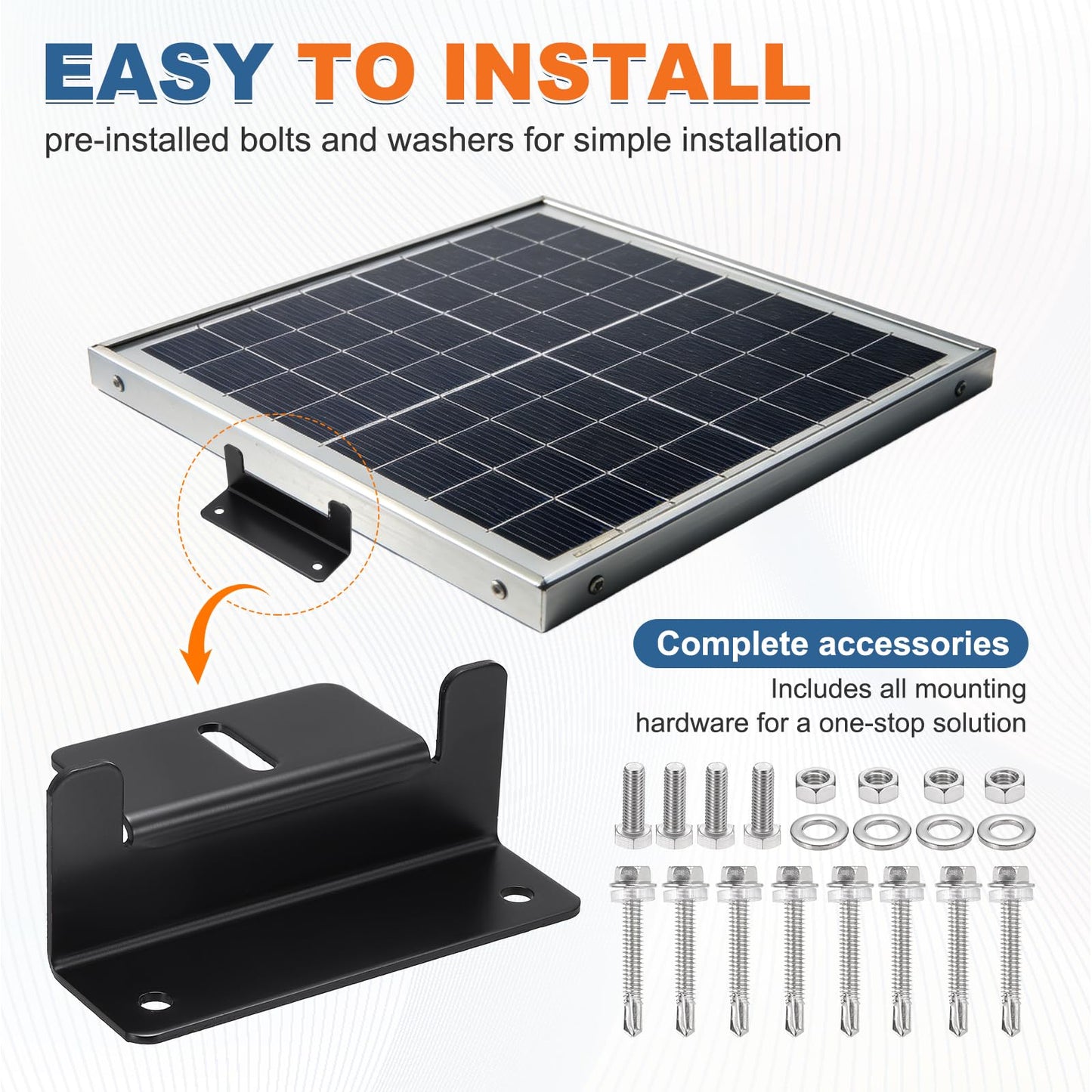 MECCANIXITY 1 Set Aluminum Solar Panel Mounting Brackets, Solar Panel Z Bracket Mounting Kit, Z Bracket Set with Screws for RV Roof Cabin Factory Installation, White
