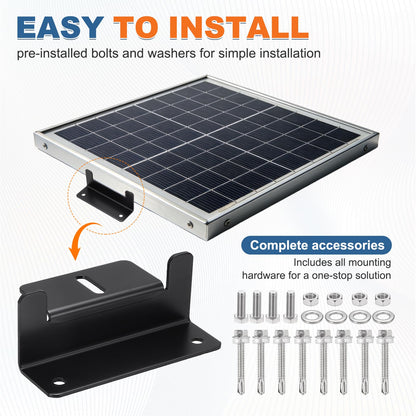 MECCANIXITY 1 Set Aluminum Solar Panel Mounting Brackets, Solar Panel Z Bracket Mounting Kit, Z Bracket Set with Screws for RV Roof Cabin Factory Installation, White