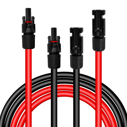 40 Feet 10AWG Solar Extension Cable with Female and Male Connector with Storage Bag Weatherproof Cable Kit for RV Camper Ferry (40FT Red + 40FT Black 10AWG)