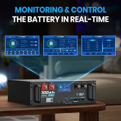 VATRER POWER 48V 100AH LiFePO4 Battery, Built-in 100A BMS