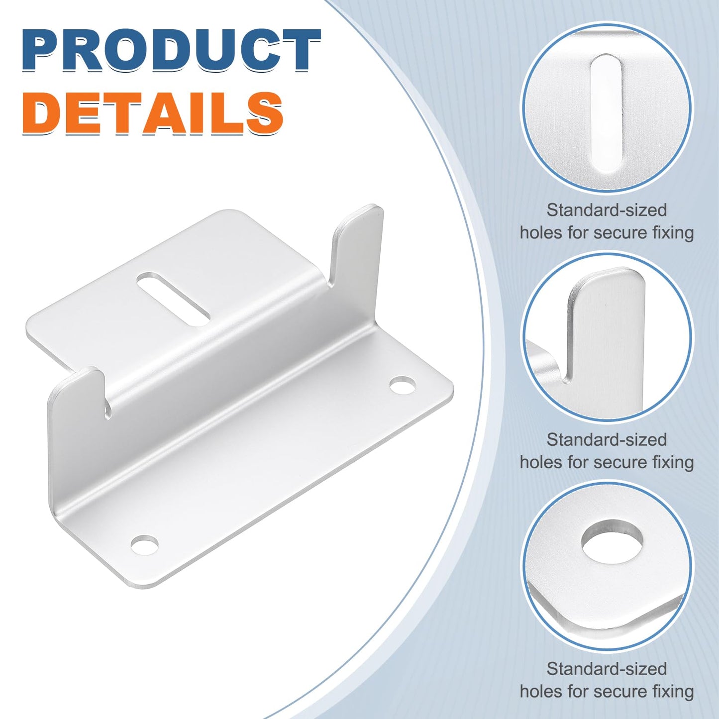 MECCANIXITY 1 Set Aluminum Solar Panel Mounting Brackets, Solar Panel Z Bracket Mounting Kit, Z Bracket Set with Screws for RV Roof Cabin Factory Installation, White