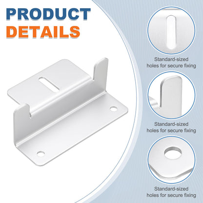 MECCANIXITY 1 Set Aluminum Solar Panel Mounting Brackets, Solar Panel Z Bracket Mounting Kit, Z Bracket Set with Screws for RV Roof Cabin Factory Installation, White