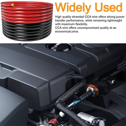 40FT 1/0 Battery Cable CCA,0 Gauge Wire with lugs for Amp,Winch,Automotive