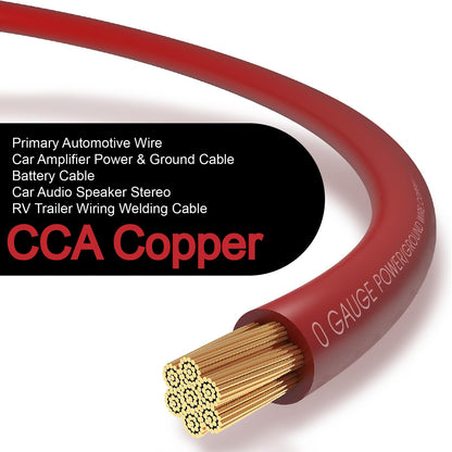 40FT 1/0 Battery Cable CCA,0 Gauge Wire with lugs for Amp,Winch,Automotive