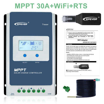 EPEVER MPPT Solar Charge Controller 40A Kit Tracer4210AN-G3 + MT52 + RTS