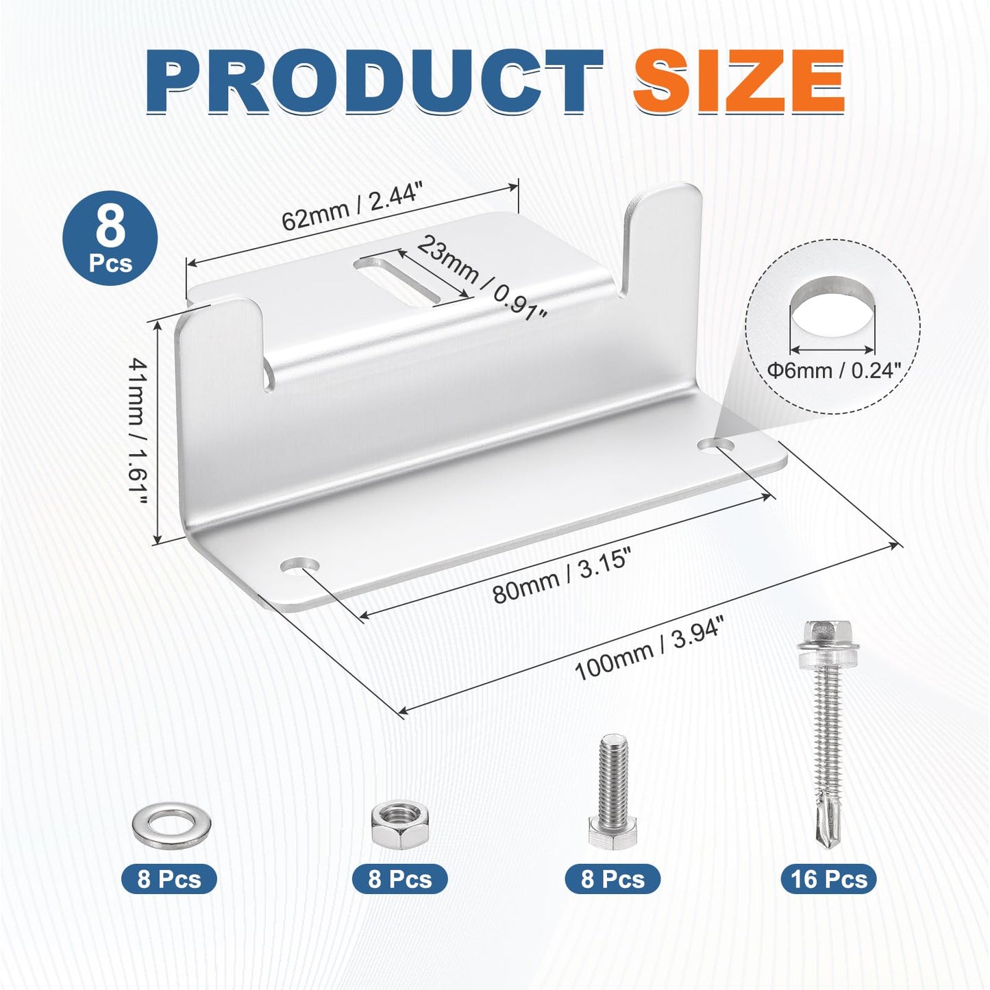 MECCANIXITY 1 Set Aluminum Solar Panel Mounting Brackets, Solar Panel Z Bracket Mounting Kit, Z Bracket Set with Screws for RV Roof Cabin Factory Installation, White