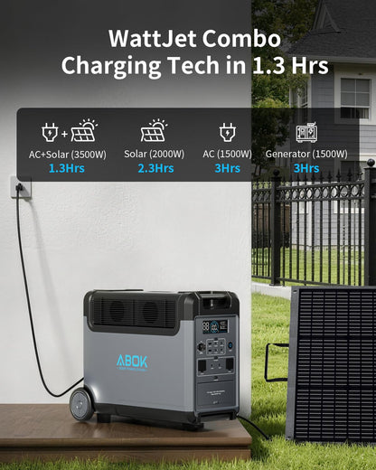 ABOK Ark3600 Portable Power Station 3600W, 3840Wh LiFePO4 Battery