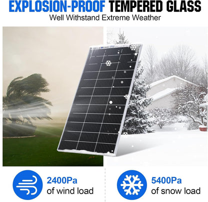 ECO-WORTHY 12V 195W Solar Panel Bifacial 12BB Monocrystalline