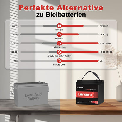 24V 100Ah Lithium LiFePO4 Battery Built-in 100A BMS Up to 15000 Cycles