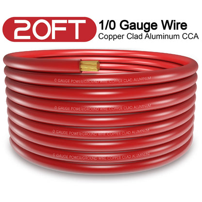 40FT 1/0 Battery Cable CCA,0 Gauge Wire with lugs for Amp,Winch,Automotive