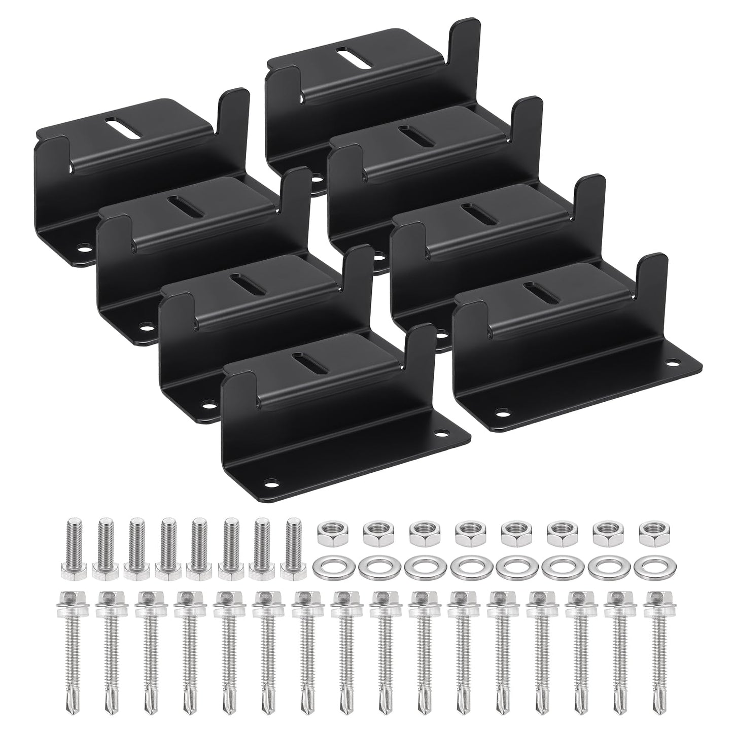 MECCANIXITY 1 Set Aluminum Solar Panel Mounting Brackets, Solar Panel Z Bracket Mounting Kit, Z Bracket Set with Screws for RV Roof Cabin Factory Installation, White
