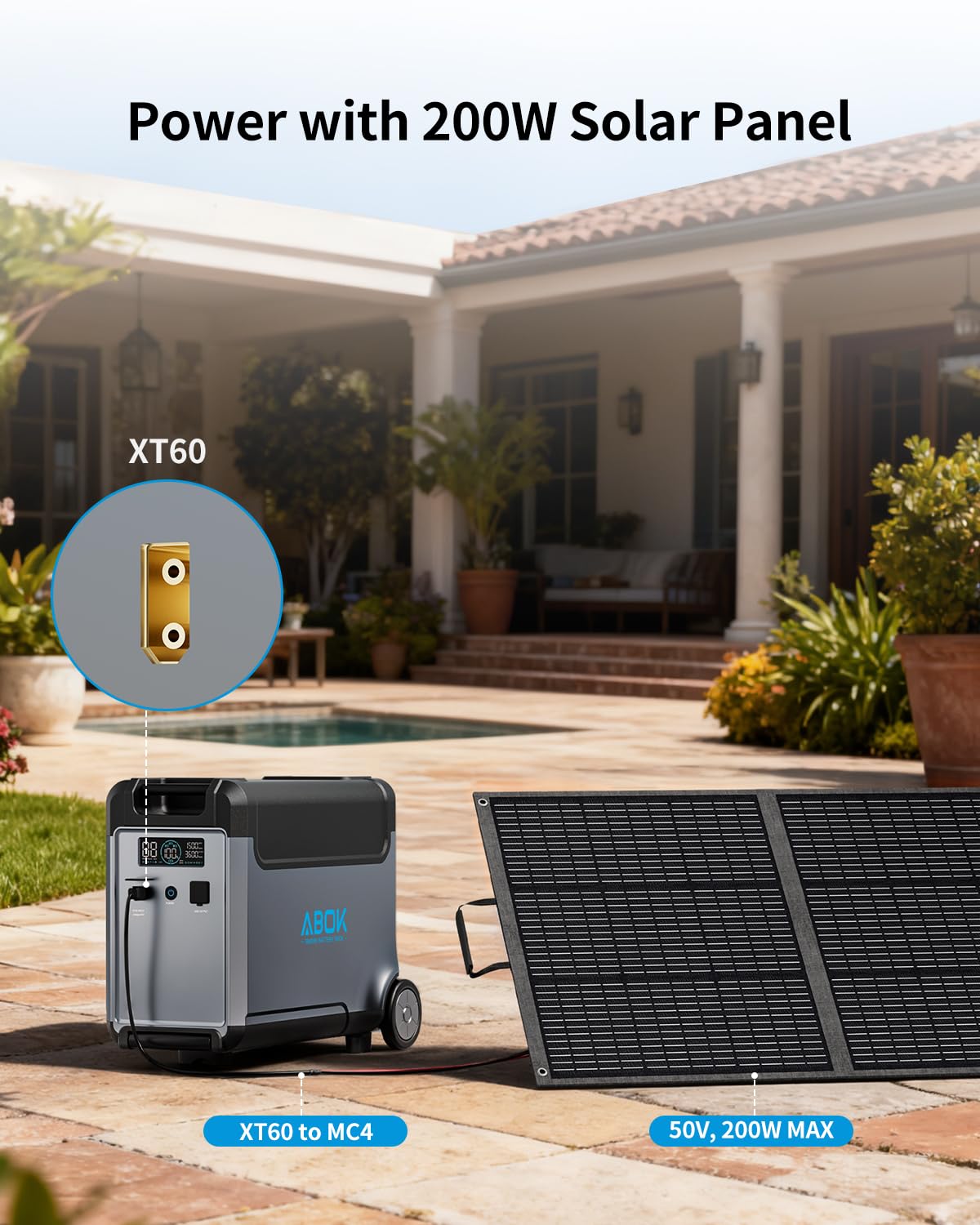 ABOK Ark3600 Portable Power Station 3600W, 3840Wh LiFePO4 Battery