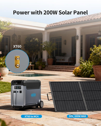 ABOK Ark3600 Portable Power Station 3600W, 3840Wh LiFePO4 Battery