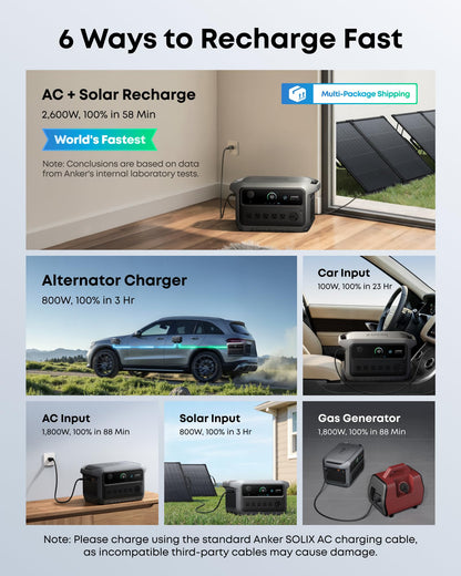 Anker SOLIX C2000 Gen 2 Portable Power Station and Expansion Battery