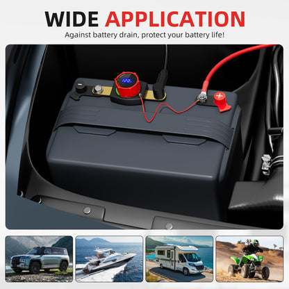 Joinfworld Battery Disconnect Switch 12V-48V Waterproof Marine Battery Cut Off Switch Master for Car Boat RV ATV UTV Vehicles