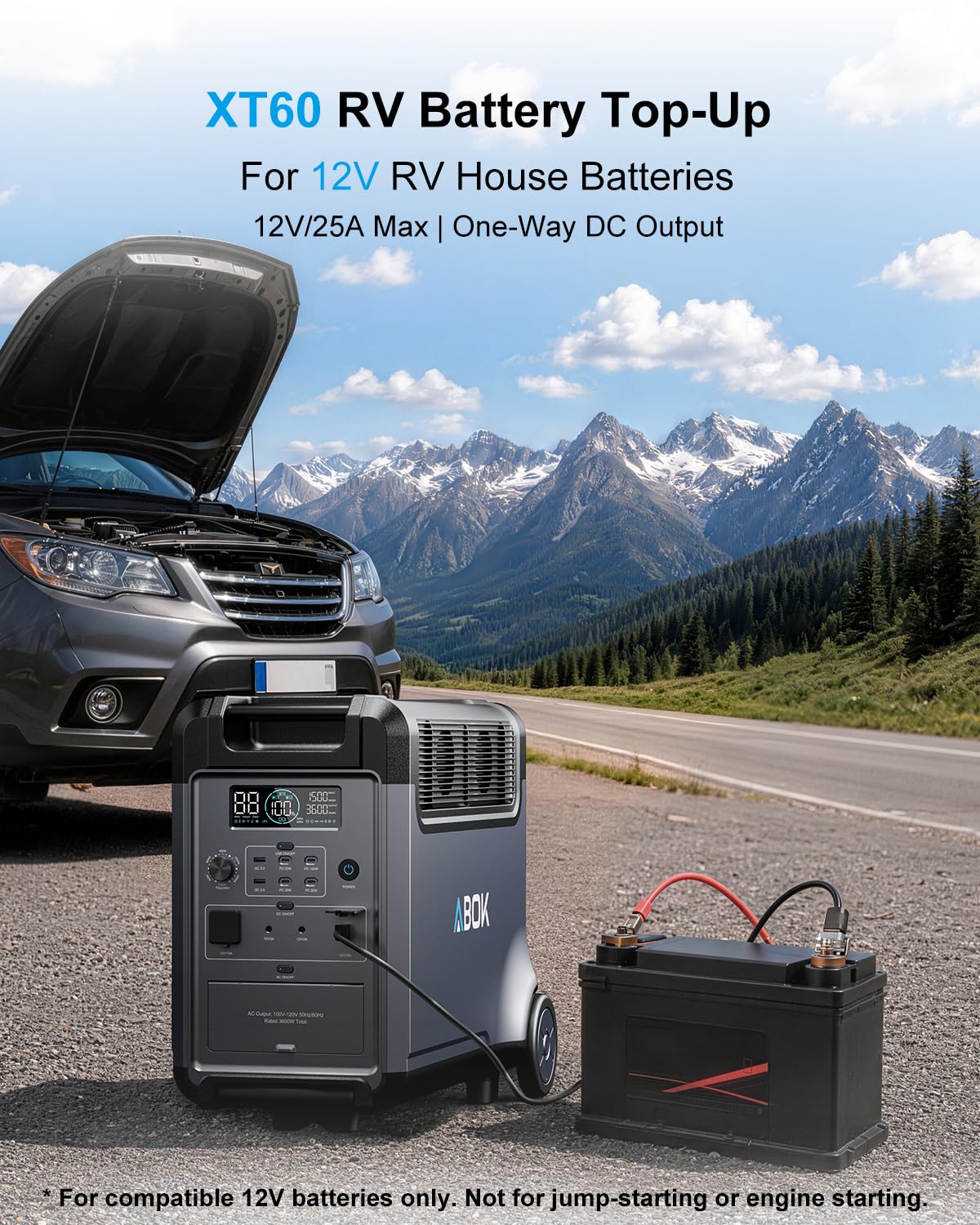 ABOK Ark3600 Portable Power Station 3600W, 3840Wh LiFePO4 Battery