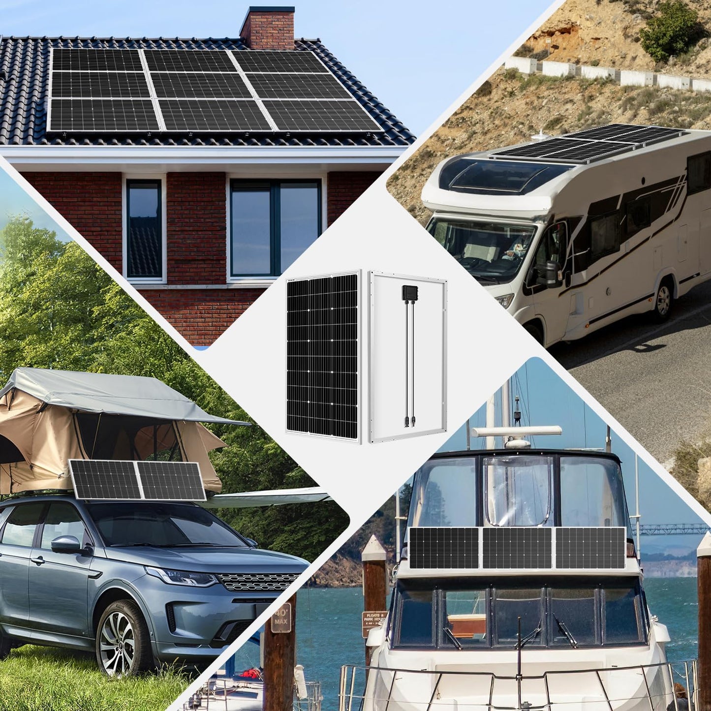 DOKIO 800W Solar Panels, 2-Pack of 400W, 31V, for 12V/24V Systems.