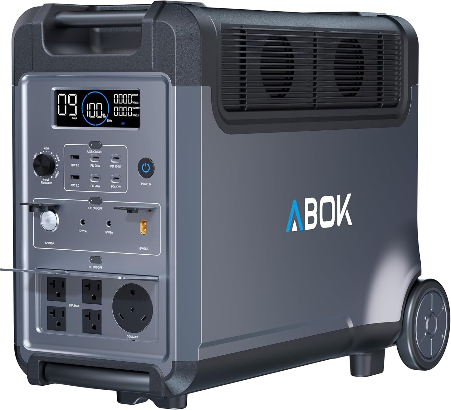 ABOK Ark3600 Portable Power Station 3600W, 3840Wh LiFePO4 Battery