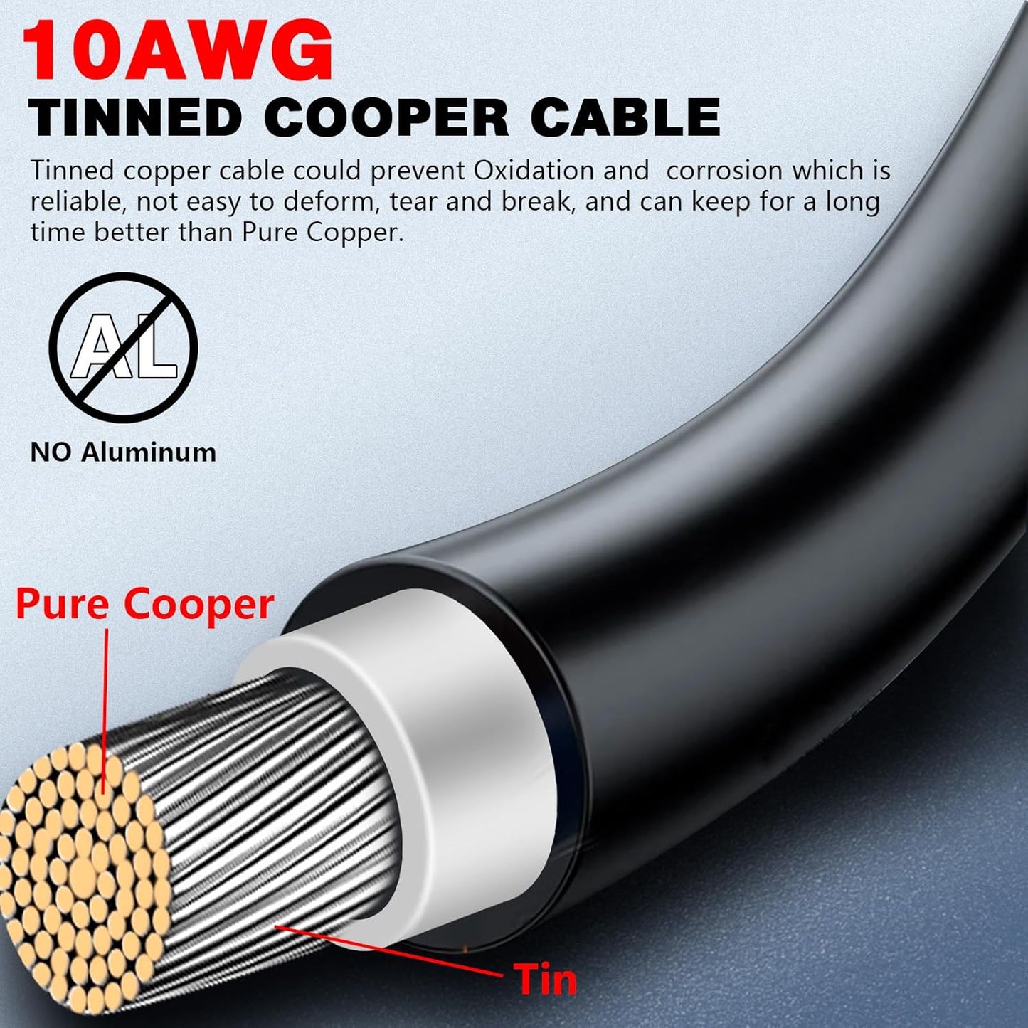 40 Feet 10AWG Solar Extension Cable with Female and Male Connector with Storage Bag Weatherproof Cable Kit for RV Camper Ferry (40FT Red + 40FT Black 10AWG)