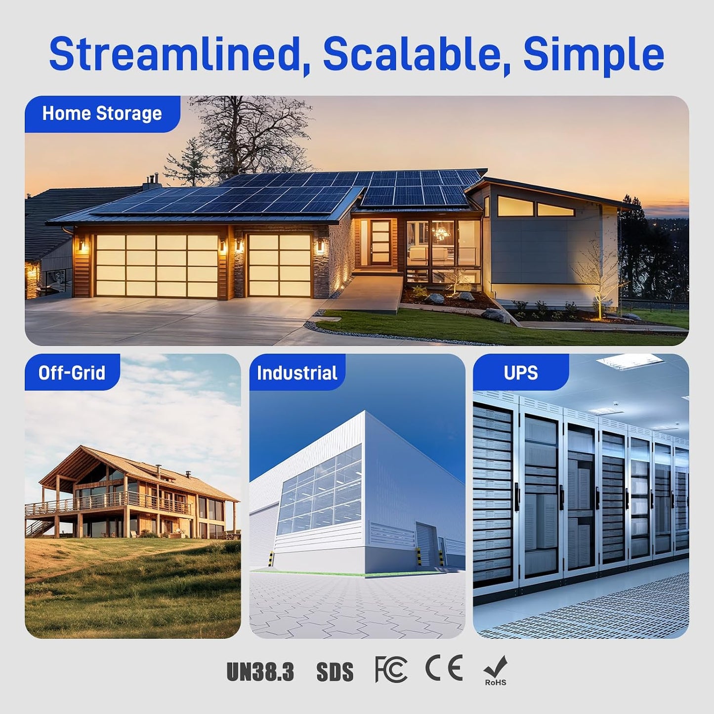 WattCycle 48V 100Ah Server Rack LiFePO4 Battery with Bluetooth, 5.12kWh Home Solar Energy Storage, 100A BMS, CAN/RS485/RS232, Max 20P Expansion (102.4kWh), LCD Screen, Deep Cycle Power for Off-Grid