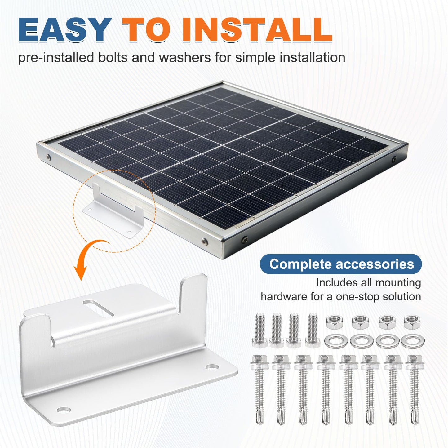 MECCANIXITY 1 Set Aluminum Solar Panel Mounting Brackets, Solar Panel Z Bracket Mounting Kit, Z Bracket Set with Screws for RV Roof Cabin Factory Installation, White