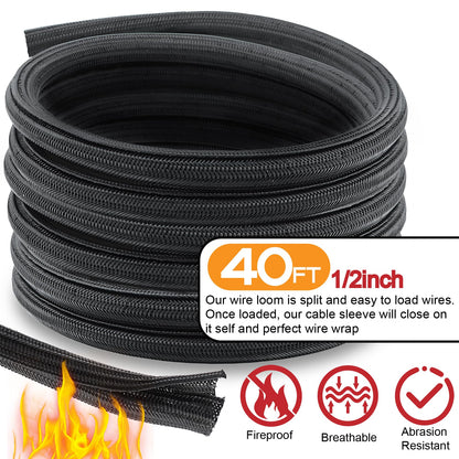 40FT 1/0 Battery Cable CCA,0 Gauge Wire with lugs for Amp,Winch,Automotive