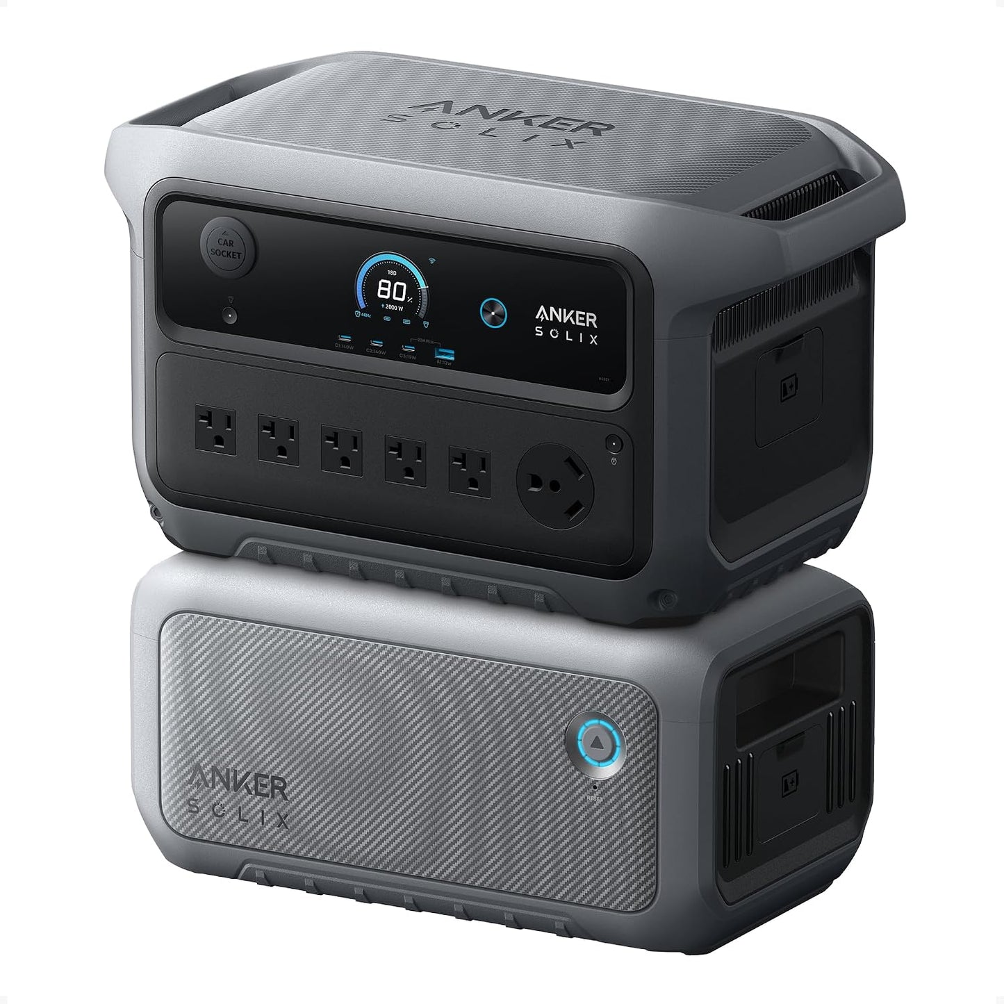 Anker SOLIX C2000 Gen 2 Portable Power Station and Expansion Battery