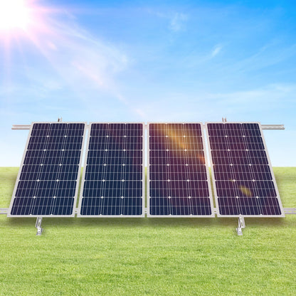 VEVOR Solar Panel Mounting Brackets, 30°-60° Adjustable Multi-Pieces Solar Panel Brackets for 1-4PCS, Carbon Steel Ground Mount Stand for Farms, RVs, Boats, Off-Grid System
