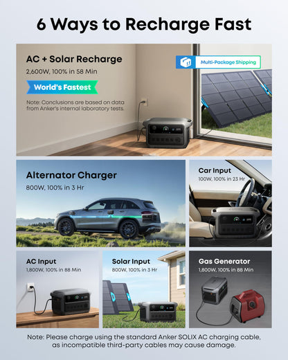 Anker SOLIX C2000 Gen 2 Portable Power Station and Expansion Battery