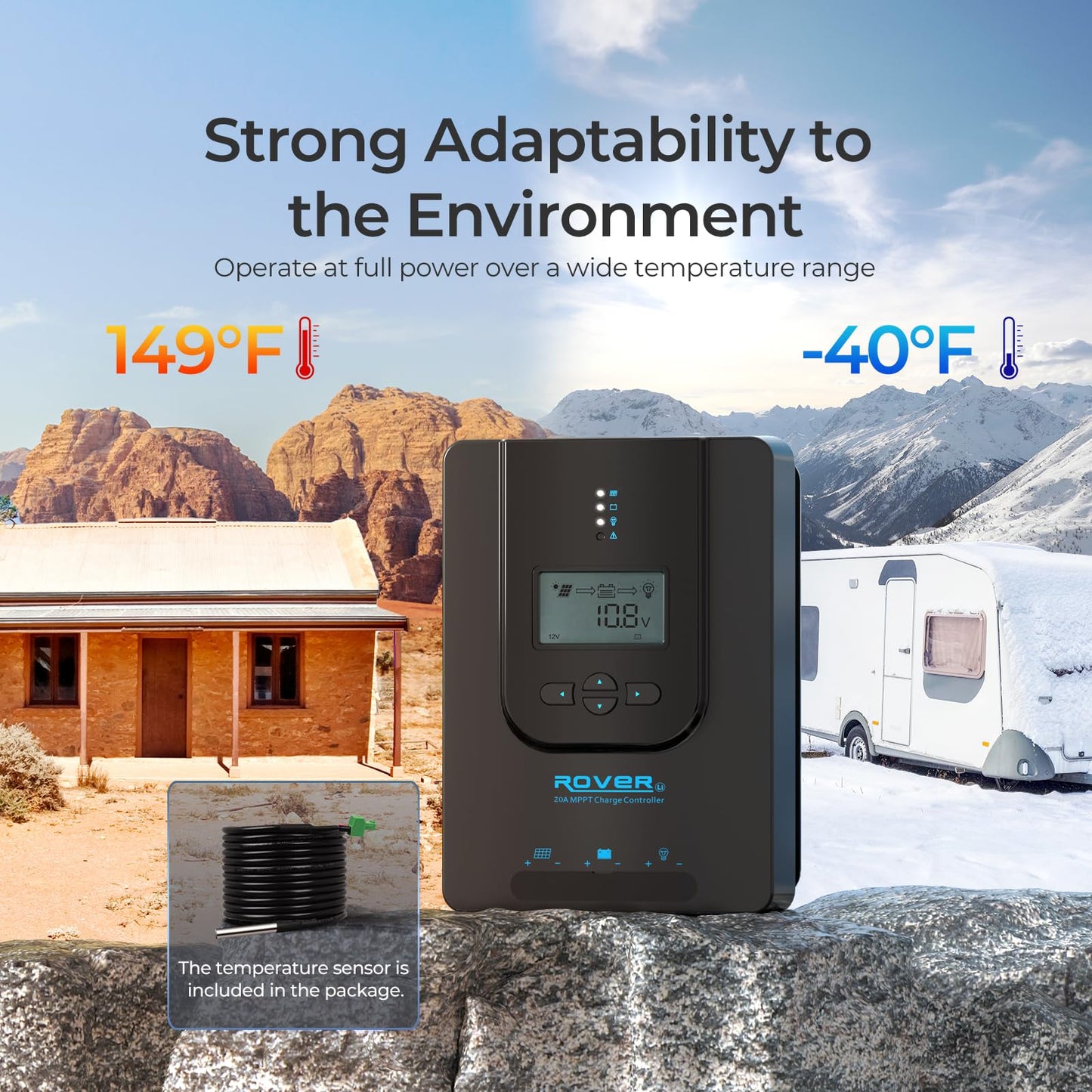 Renogy 40A MPPT Solar Charge Controller 12V/24V with RS485 Port Monitoring